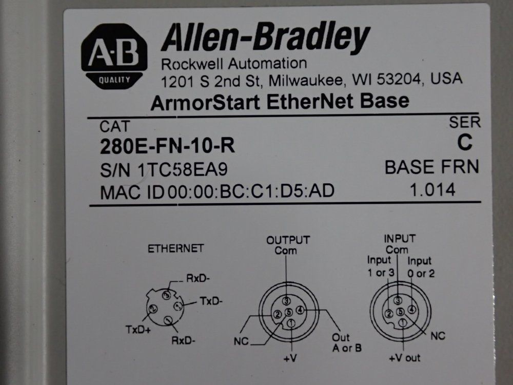 Allen Bradley Ethernet Base Module - 280e-fn-10-r