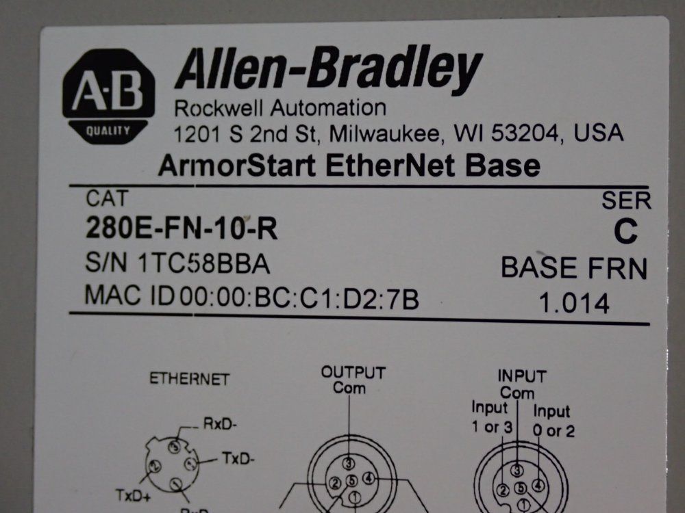 Allen Bradley Ethernet Base Module - 280e-fn-10-r