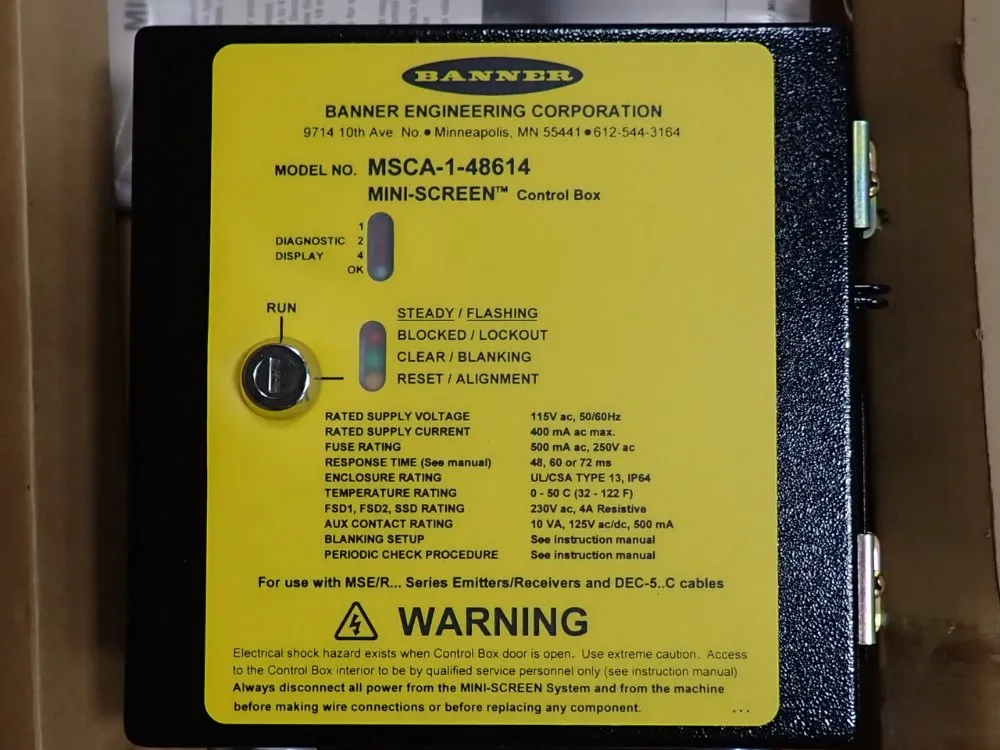 Banner 37"x1" Light Curtains - Mse3624y