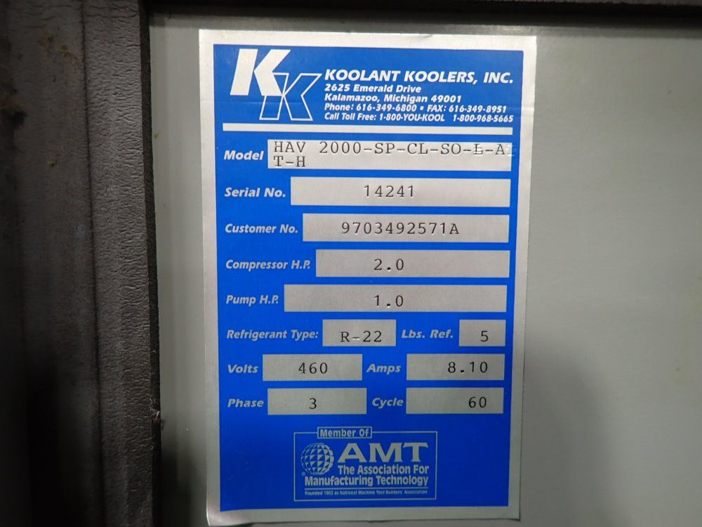 Koolant Koolers Inc Chiller - Hav2000-sp-cl-so-l-at-h