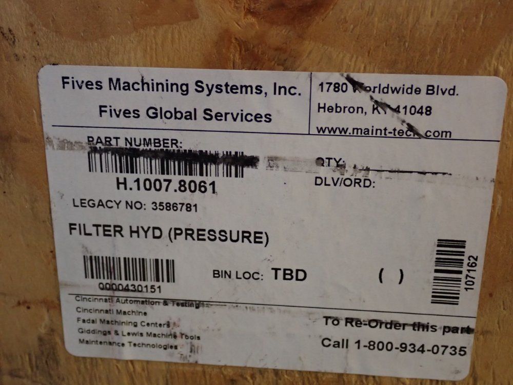 Fives Machining Systems Pressure Filter - H.1007.8061