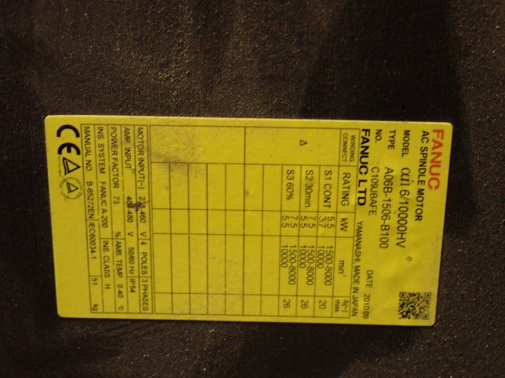 Fanuc Ac Spindle Motor - A06b-1506-b100