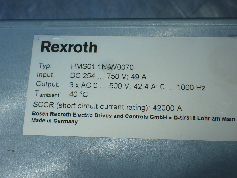 Rexroth Hms01.1n W0070 Indradrive M Servo Drive Unit - R911295326