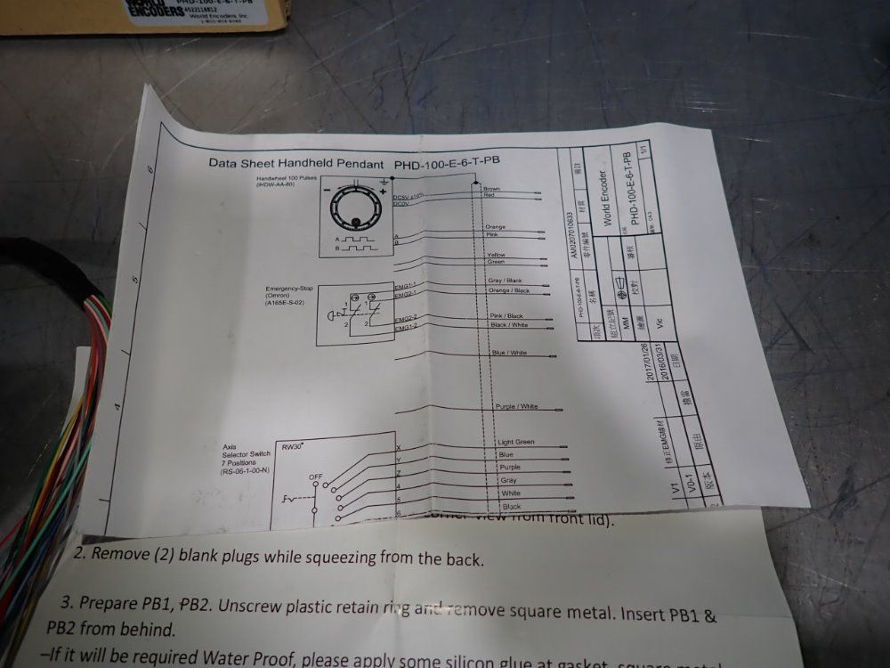 World Encoders Hand-held Pendant - Phd-100-e-6-t-pb