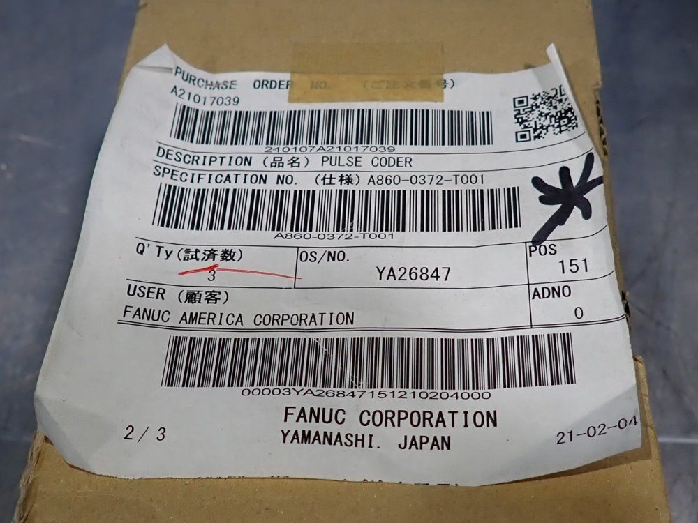 Fanuc Corporation Pulse Coder - A860-0372-t001