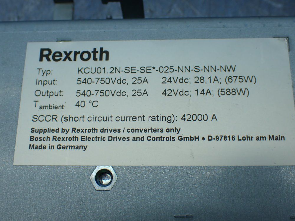 Rexroth Indradrive M Servo Drive Kcu01.2n-se-se*-025-nn-s-nn-nw - R911320214