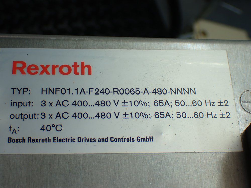 Rexroth Mains Filter. Hnf01.1a-f240-r0065-a-480-nnnn - R911306533