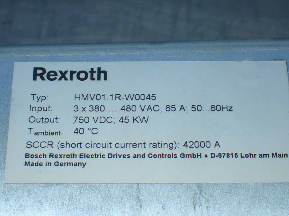 Rexroth Power Stage Power Supply Hmv01.1r-w0045 - R911296725
