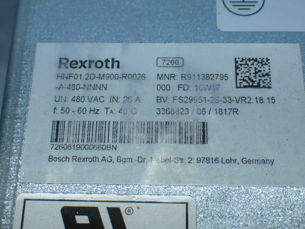 Rexroth Power Line Filter Hnf01.2d-m900-r0026-a-480-nnnn - R911382795