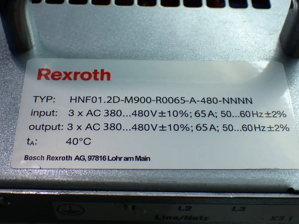 Rexroth Mains Filter Hnf01.2d-m900-r0065-a-480-nnnn - R911382793