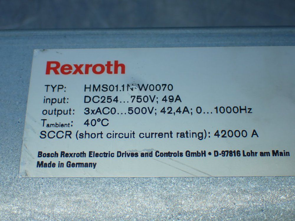 Rexroth Indradrive M Servo Drive. Hms01.1n-w0070-a-07-nnnn - R911295331