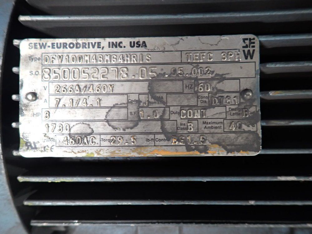 Sew-eurodrive 3 Hp Gear Drive - 850052278.05.05.002