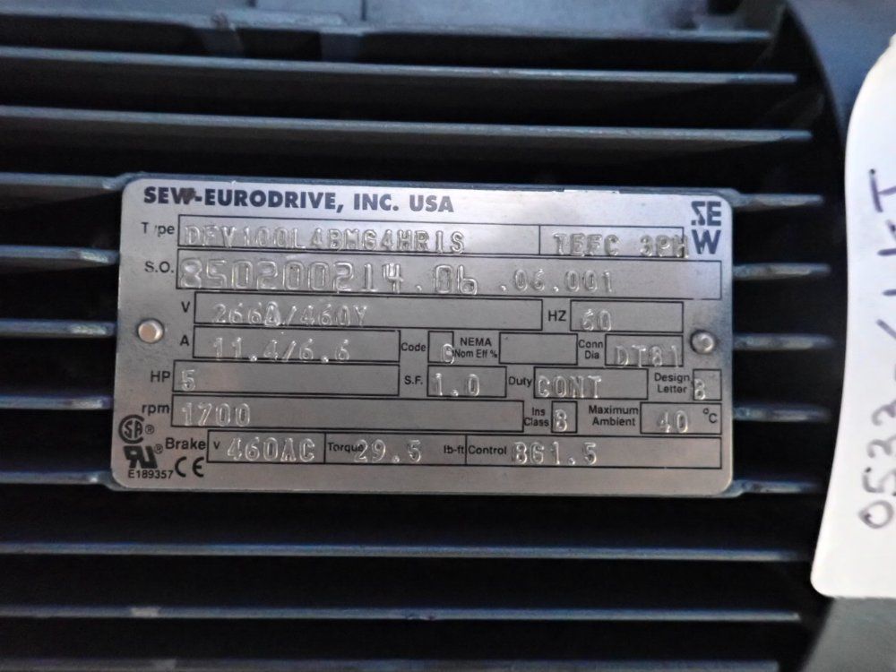 Sew-eurodrive 5 Hp Gear Drive - 850200214.06.06.001