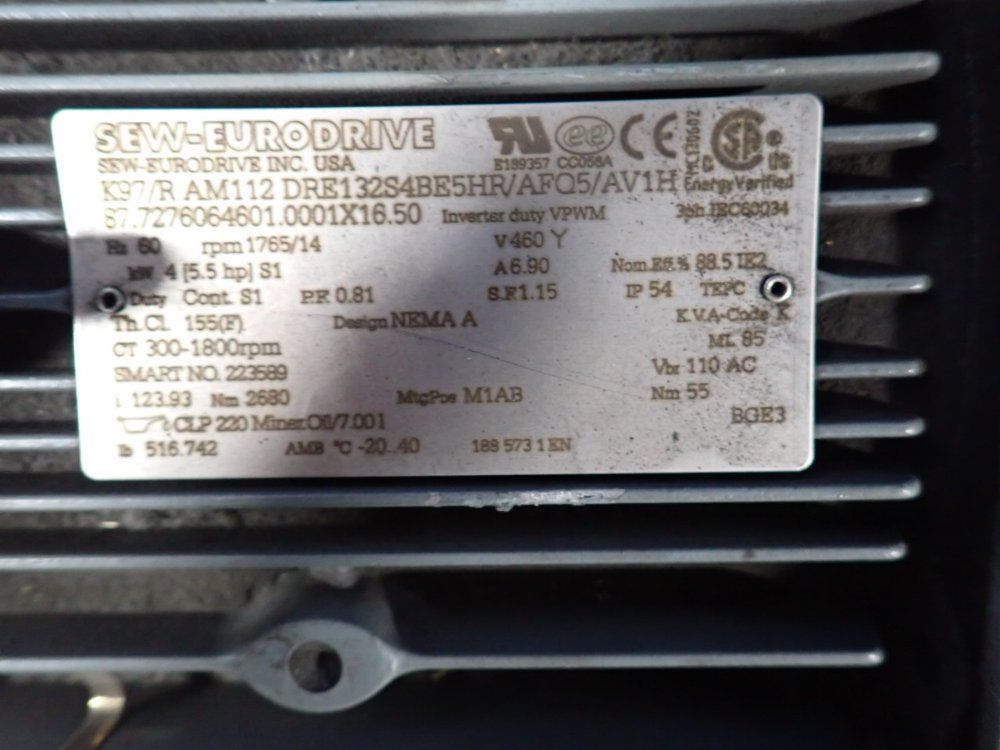 Sew-eurodrive 5.5 Hp Gear Drive - 87.7276064601.0001x16.50