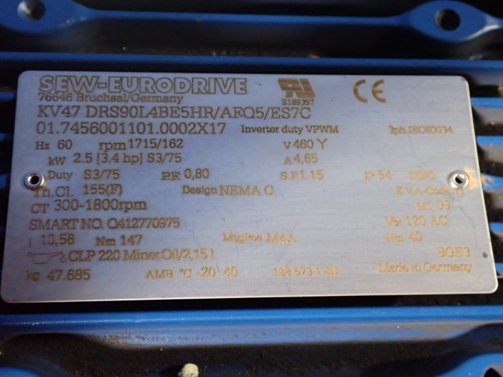 Sew-eurodrive 2.5 Kw Gear Drive - Kv47