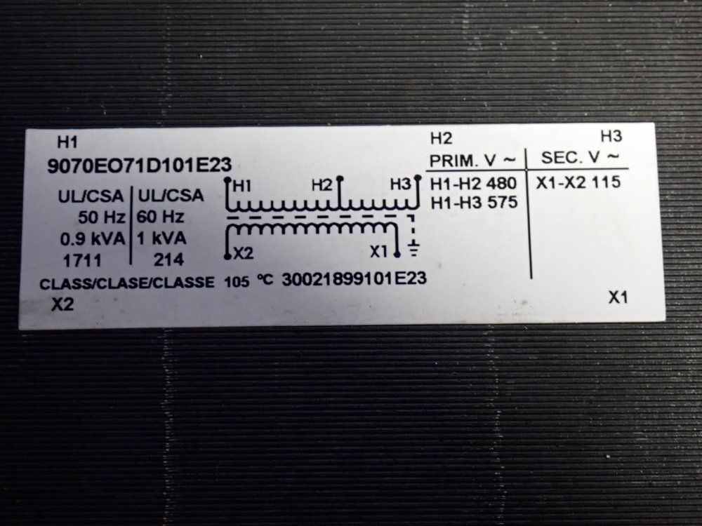Square D 1 Kva Control Transformer - 9070eo71d101e23