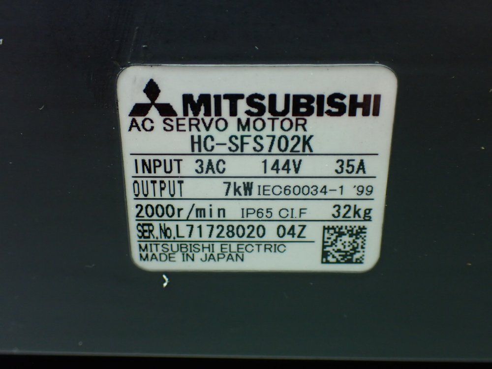 Mitsubishi 2000rpm Ac Servo Motor - Hc-sfs702k