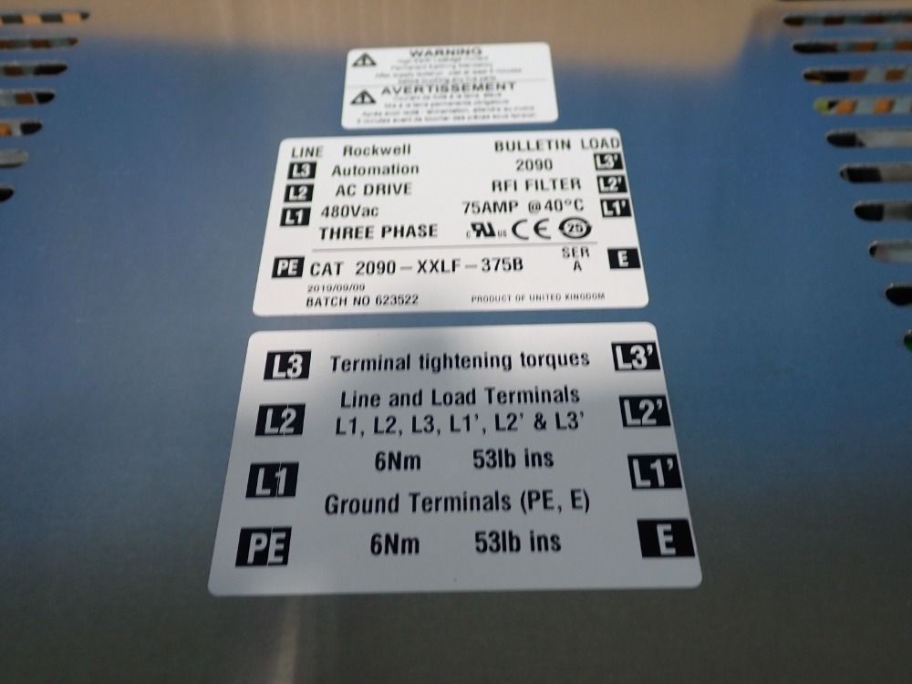 Allen-bradley Rfi Filter - 2090-xxlf-375b
