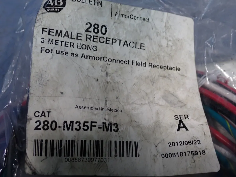 Allen-bradley Female Receptacle, 3 Meters - 280-m35f-m3