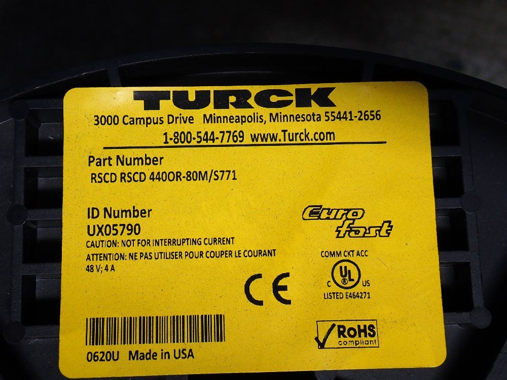 Turck Ethernet Cable - Rscd Rscd 4400r-80m/s771