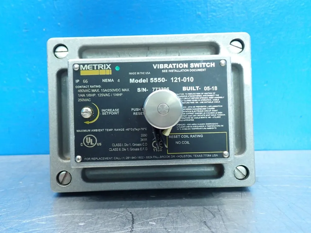 Metrix 3/4" Npt Mechanical Vibration Switch - 5550-121-010