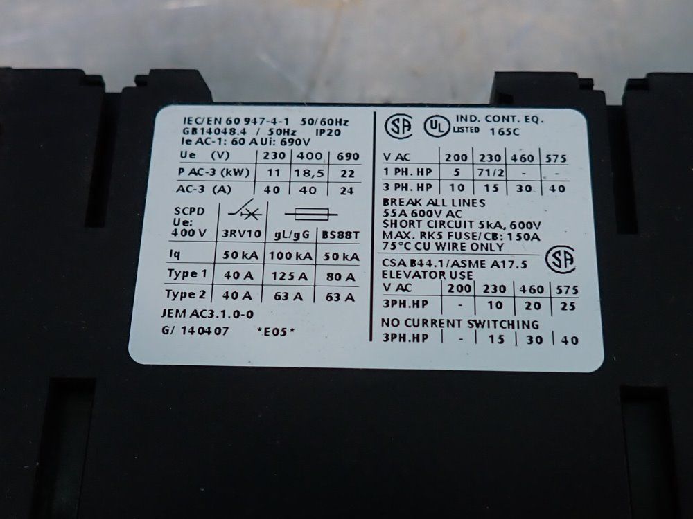 Siemens Contactor - 3rt1035-1bb40