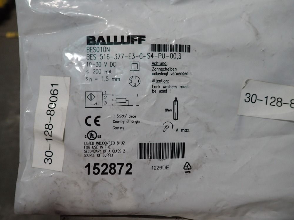 Balluff Inductive Sensor - Bes 516-377-e3-c-s4-pu-00,3
