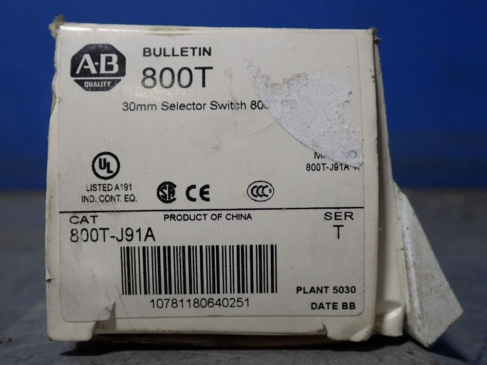 Allen-bradley Selector Switch - 800t-j91a