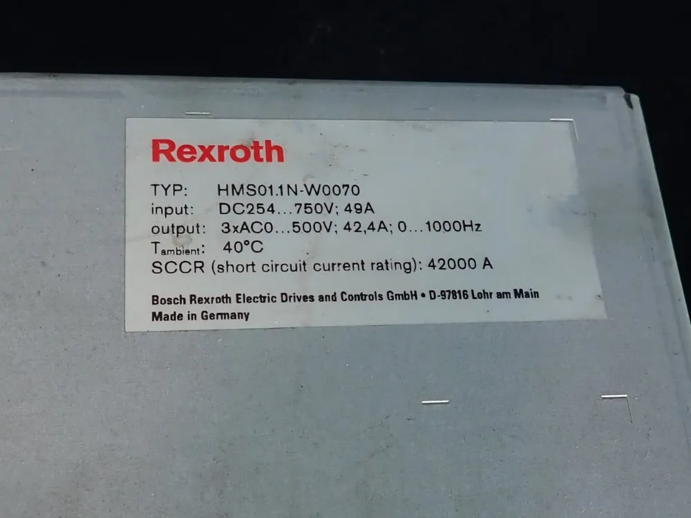 Rexroth Inverter Drive Module - Hms01.1 N-w0070