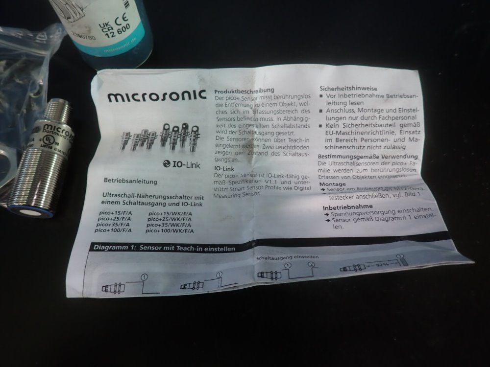 Microsonic Proximity Switch - Pico+25/f/a