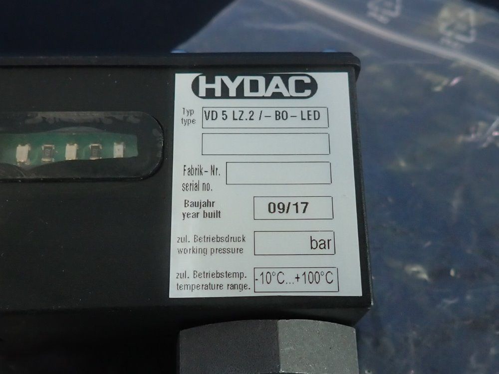 Hydac Pressure Clogging Indicator - Vd 5 Lz.2/-b0-led