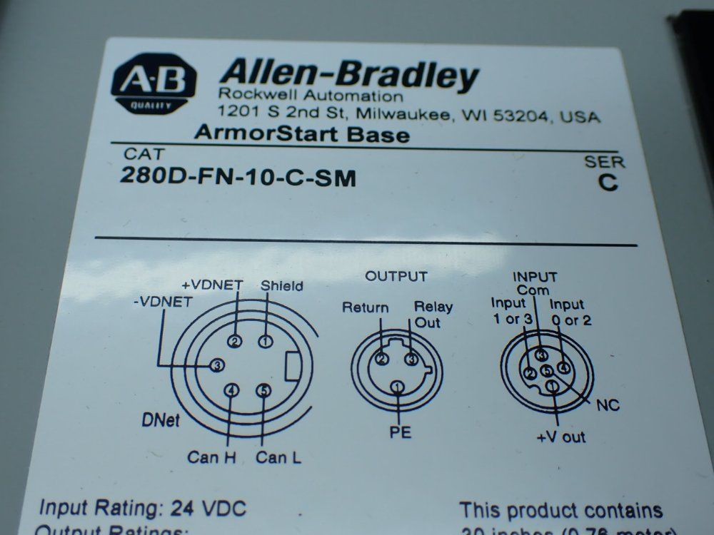 Allen-bradley Armorstart Combination Starter And Base - 280d-f12z-10c-cr-sm