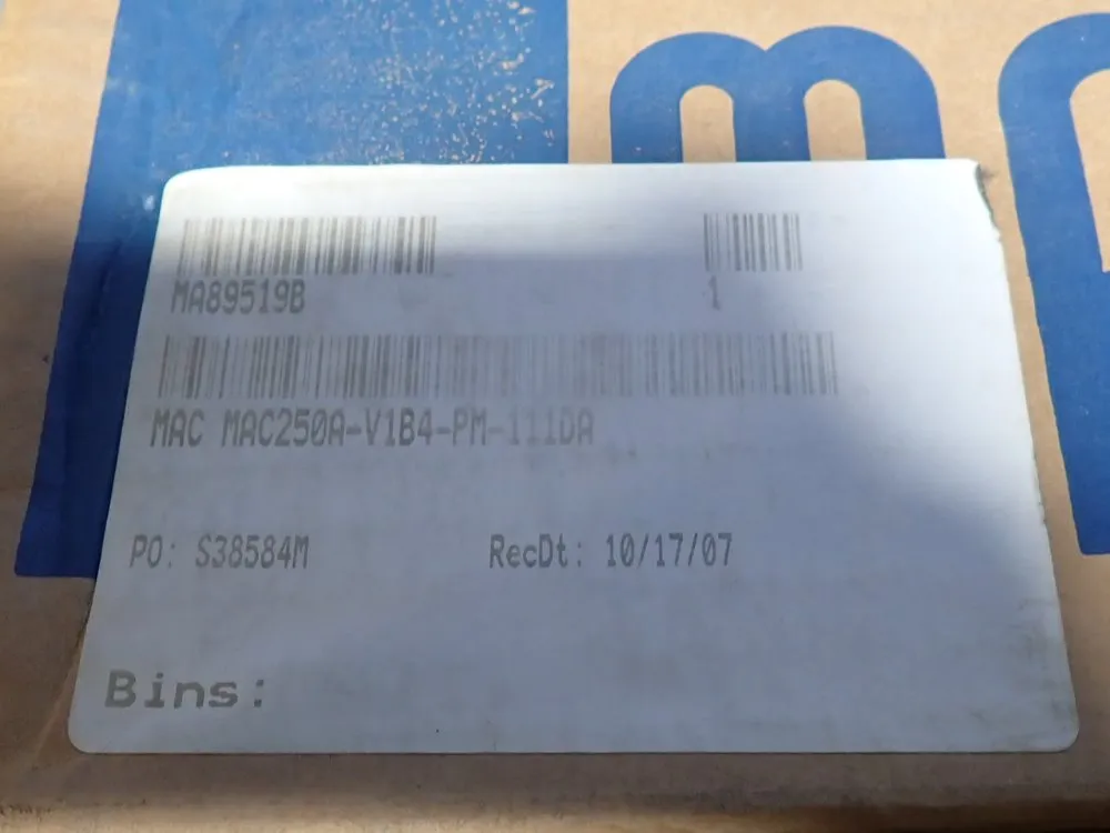 Mac Single Pressure Valve - Mac250a-v1b4pm-111da(univ)