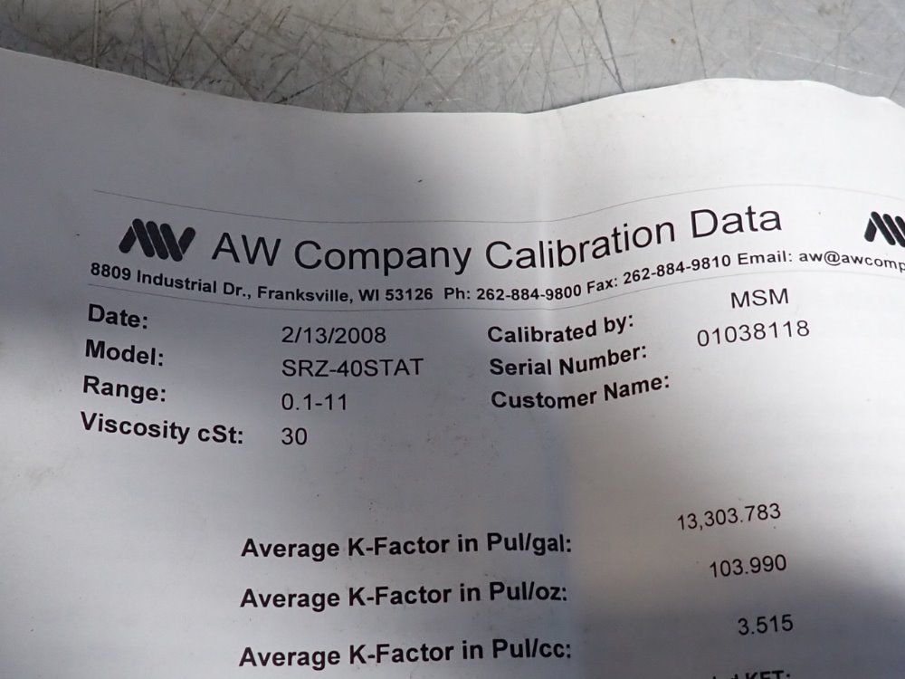Kem Helical Flow Meter - Srz-40stat