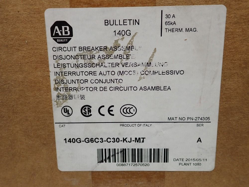 Allen-bradley Circuit Breaker Assembly - 140g-g6c3-c25-kj-mt
