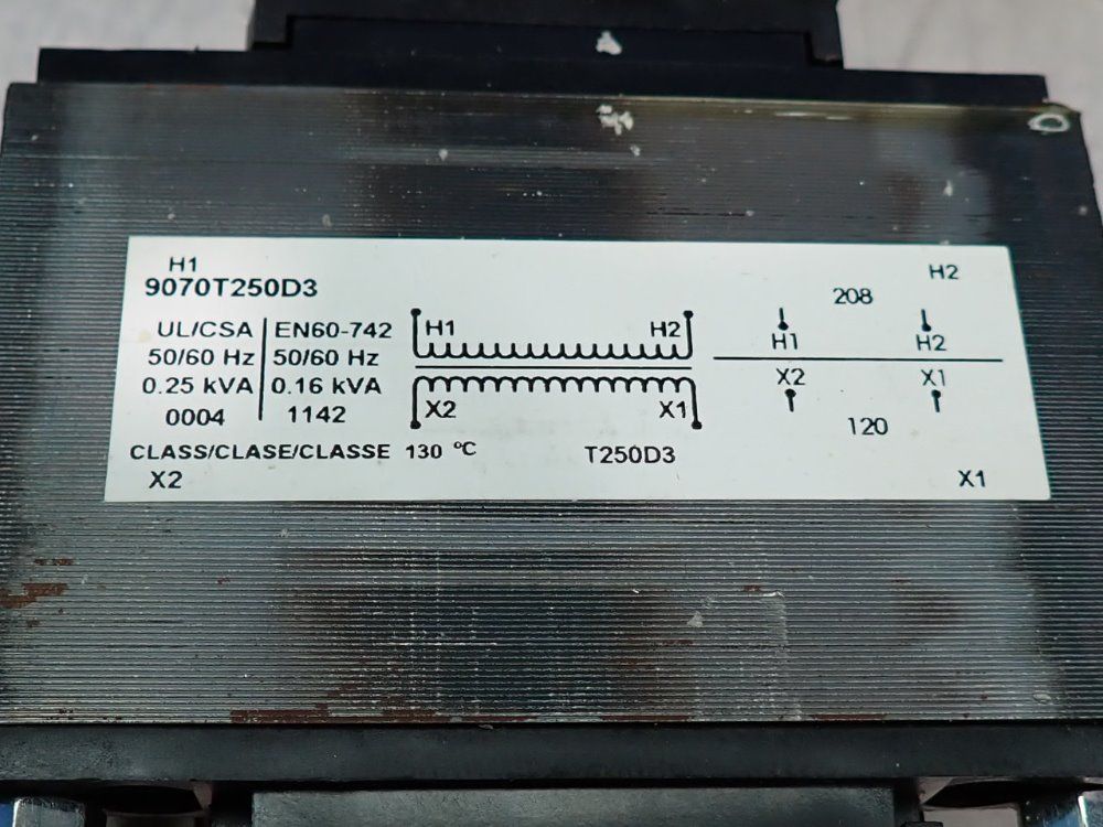 Square D 0.25 Kva Industrial Control Transformer - 9070t250d3