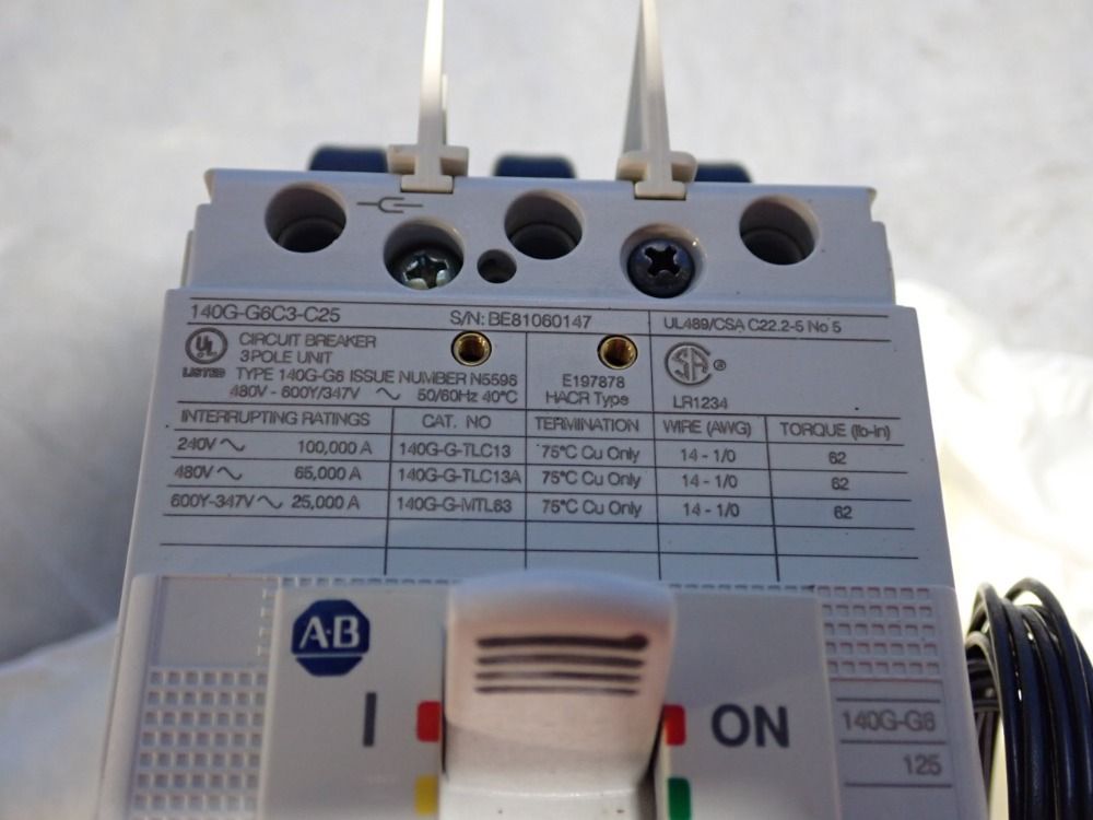 Allen Bradley Circuit Breaker Assembly - 140g-g6c3-c25