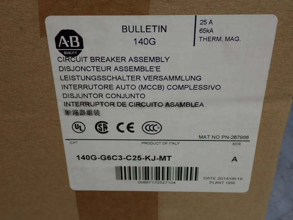 Allen Bradley Circuit Breaker Assembly - 140g-g6c3-c25-kj-mt
