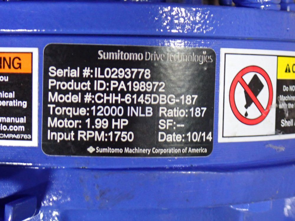 Sumitomo Drive Technologies 1.99hp Gear Reducer - Chh-6145dbg-187