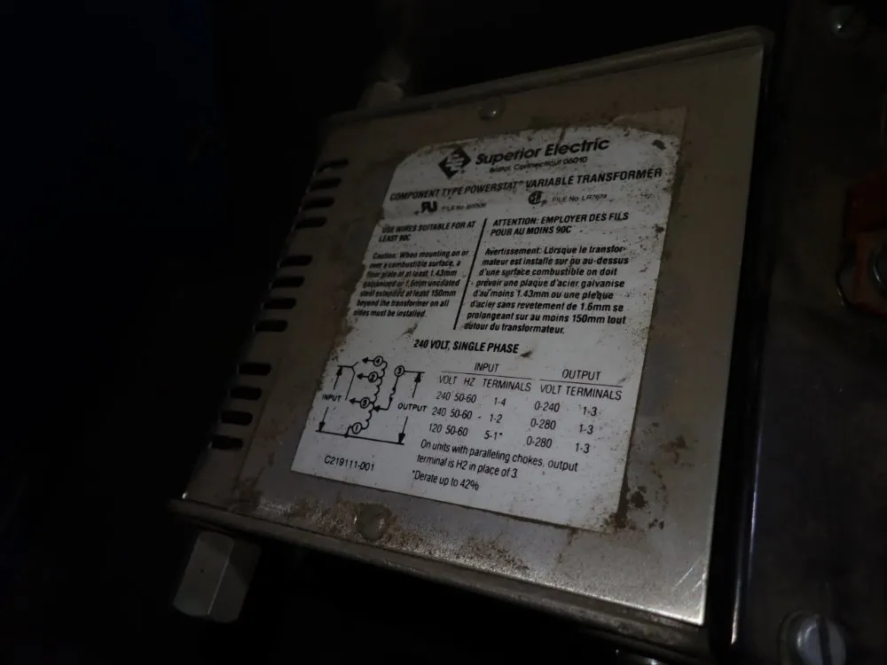 Powerstat 9.8 Kva Variable Autotransformer - 1296d