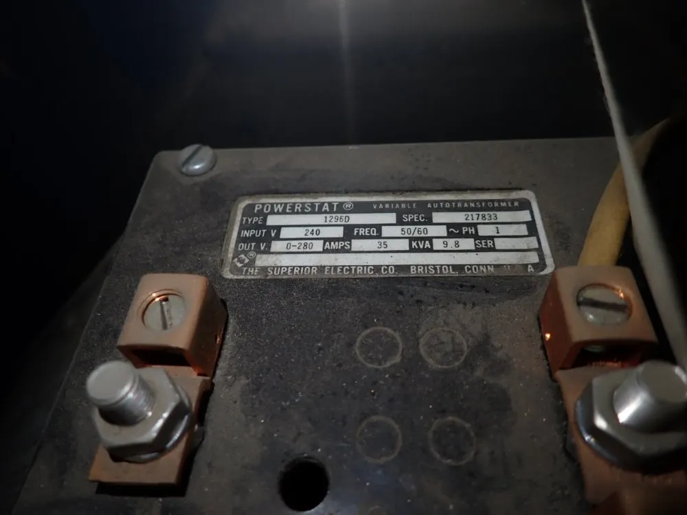 Powerstat 9.8 Kva Variable Autotransformer - 1296d