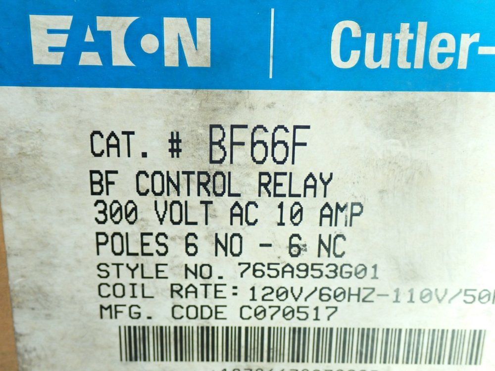 Eaton Bf Control Relay - Bf66f