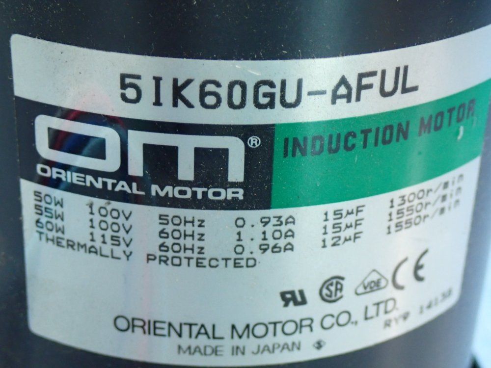 Oriental Motor 1300rpm Induction Motor - 5ik60gu-aful