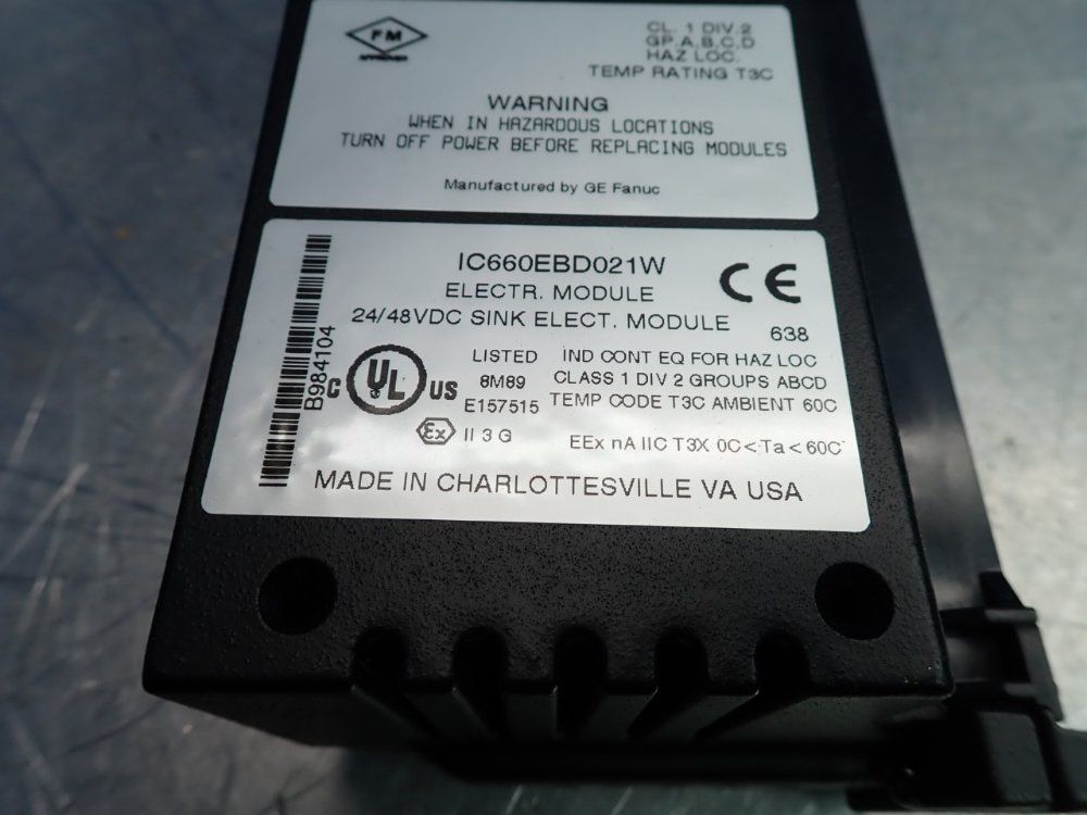 Ge Fanuc Control Module - Ic660bbd021w
