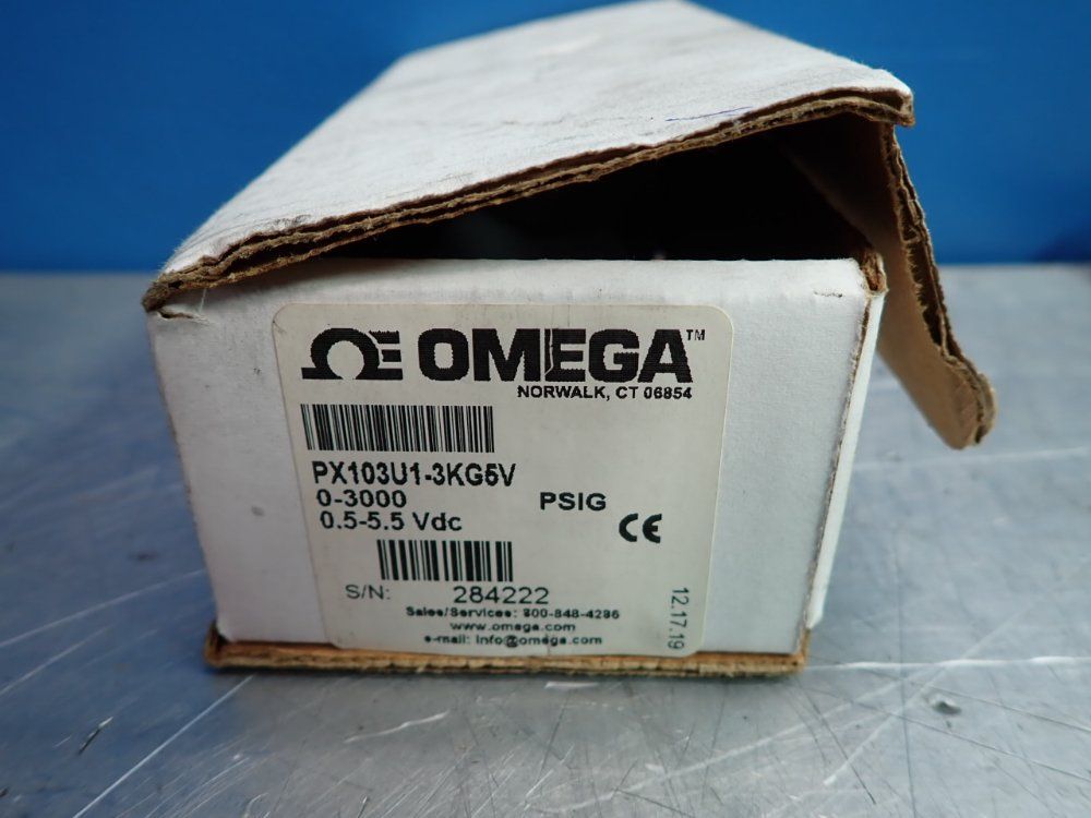 Omega 3000psig Diaphragm Pressure Transducer - Px103u1-3kg5v