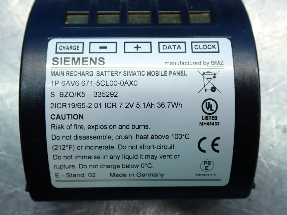 Siemens Main Battery Mobile Panel Iwlan Lithium Battery - 6av6671-5cl00-0ax0
