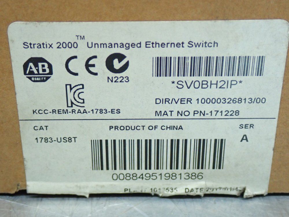 Allen Bradley 8-ports Stratix 2000 Unmanaged Switch - 1783-us8t