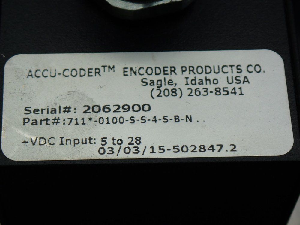 Accu-coder Incremental Shaft Encoder - 711*-0100-s-s-4-s-b-n