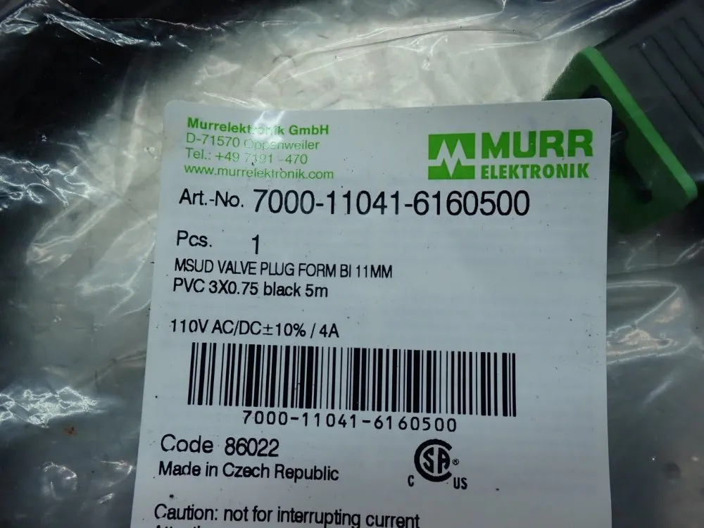 Murr Elektronik Msud Valve Plug Form, 4pcs - 7000-11041-6160500