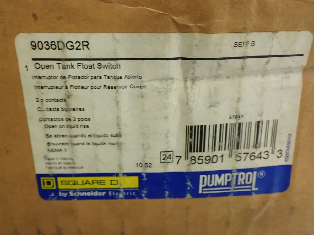 Square D Pressure Float Switch / Level Switch - 9036dg2r